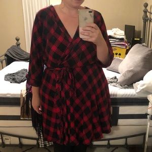 TORRID buffalo plaid wrap dress